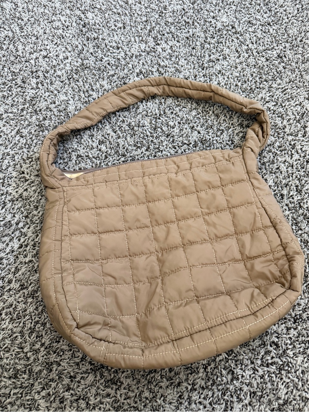 Puffy tan purse